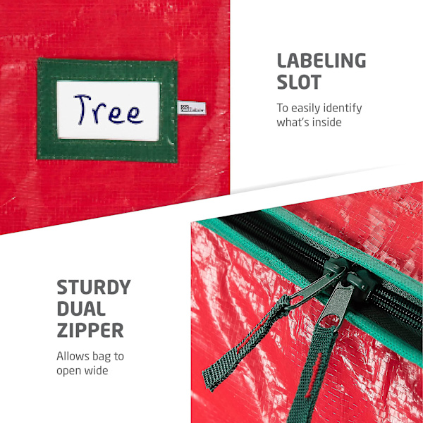 Hhcx-large Christmas Tree Storage Bag - Fits Up To 9 Ft Tall Holiday Artificial Disassembled Trees With Durable Reinforced Handles & Dual Zipper - Wat red 165*38*76cm