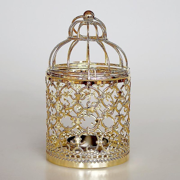 Eurooppa kultainen ontto metallikuvioinen sylinteri kynttilänjalka Häiden keskiosat Koristeellinen rautainen kynttilänjalka Lyhty koristelu