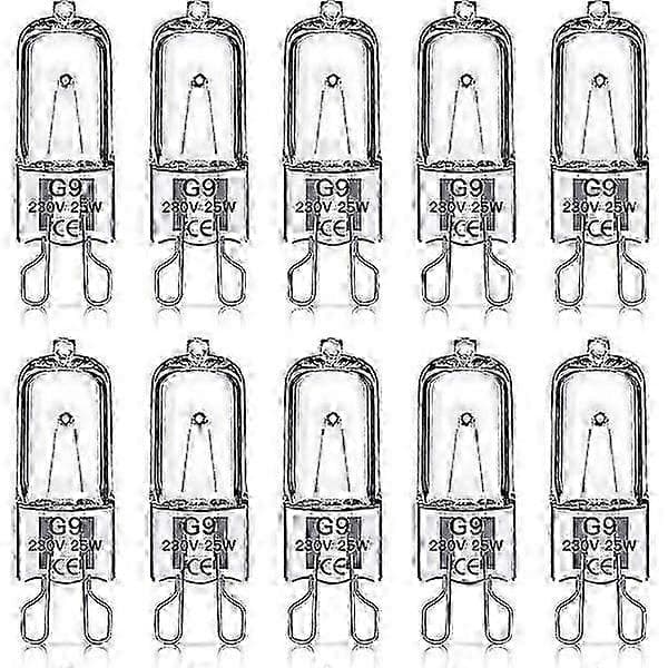 G9 halogenlampor 60W, 230V, 10-pack 60W 25W