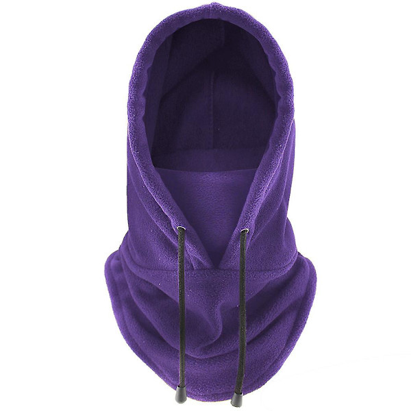 Cap Skid Vinter Vindtät Cap Utomhussport Haklapp Kallvadderad Huva Mask Plysch Varm Hatt Cykel Cykel Purple