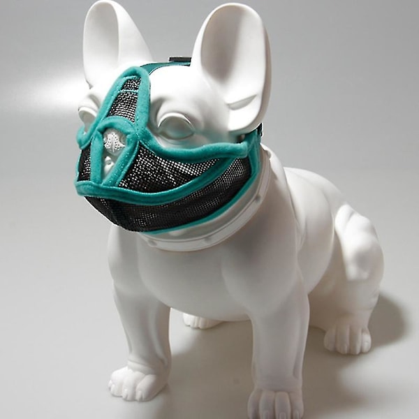 Kort nos för hund Justerbar mask utomhus Anti Stop Barking Andas Mesh Nosparti för Pet Fransk Bulldog Mops Pekingese 1 XL