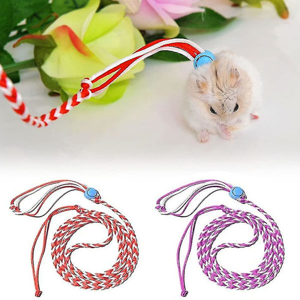 4 st hamstersele och koppel sällskapsdjur hamstersele justerbar sällskapsdjur nylon bly gångrep för små husdjur ekorre