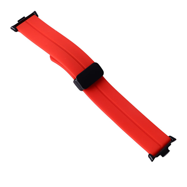 Silikon Magnetisk Foldbar Fleksibel Vandtæt Urrem til Mi Band 8 Pro Rød