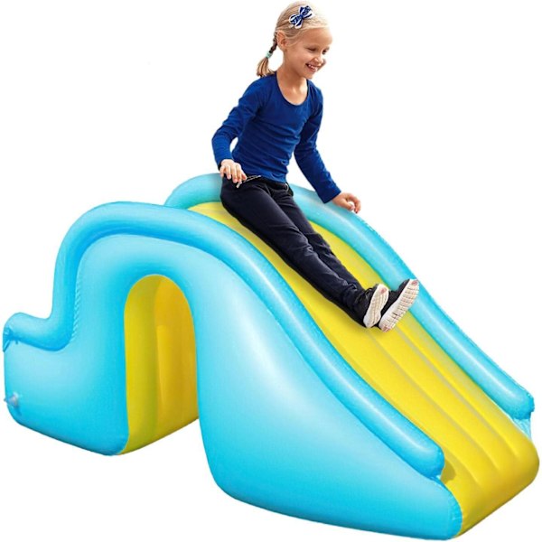Ground Pool Slide, Jumping Castle med Long Slide, Uppblåsbar leksak för bakgården