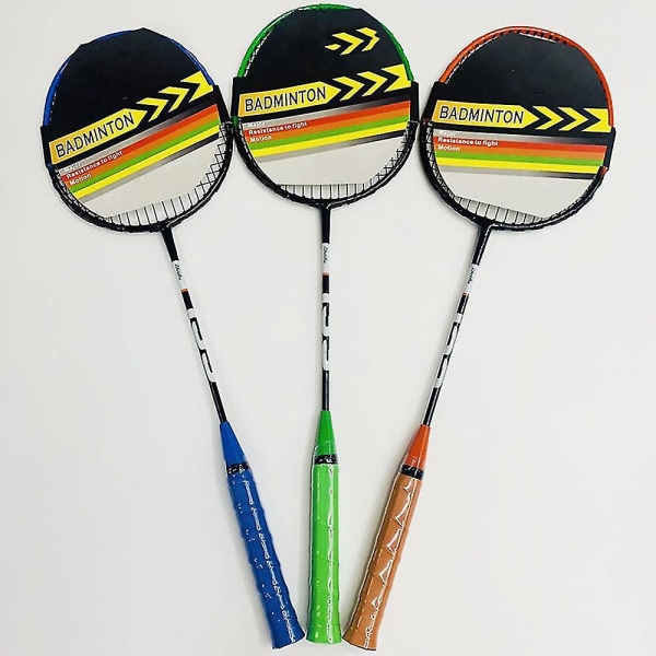 2stk Sportsbadmintonracket Sklisikkert håndtak Racket for utendørs spill Green