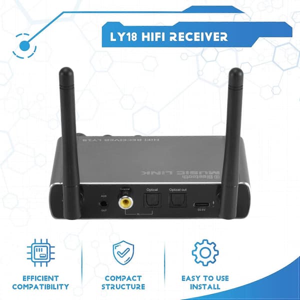 【BQ】Ny LY18 HIFI tapsfri Bluetooth-mottaker Langdistanse Bluetooth-adapter 5.4 Adapter Lyd trådløs