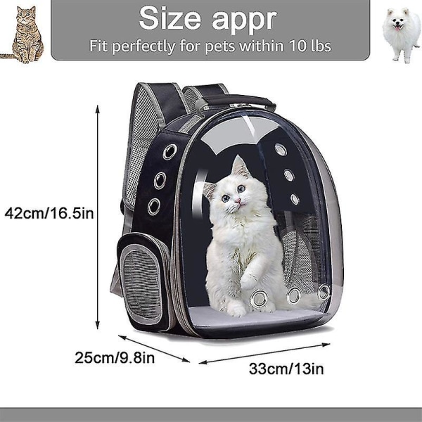 Kissan reppu ulkokäyttöön lemmikkieläinten olkalaukku Hengittävä kannettava matkalaukku, joka sopii pienille koirille ja kissoille Transparent Brown