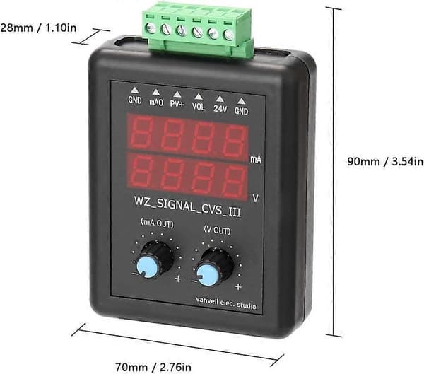 4-20mA Signalgenerator 0-10V 24V Spændingssender Signalkilde Konstant Strømkilde med Display