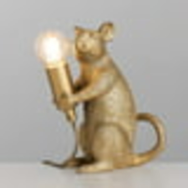 Moderne metallisk guldmalet rotte designer bordlampe