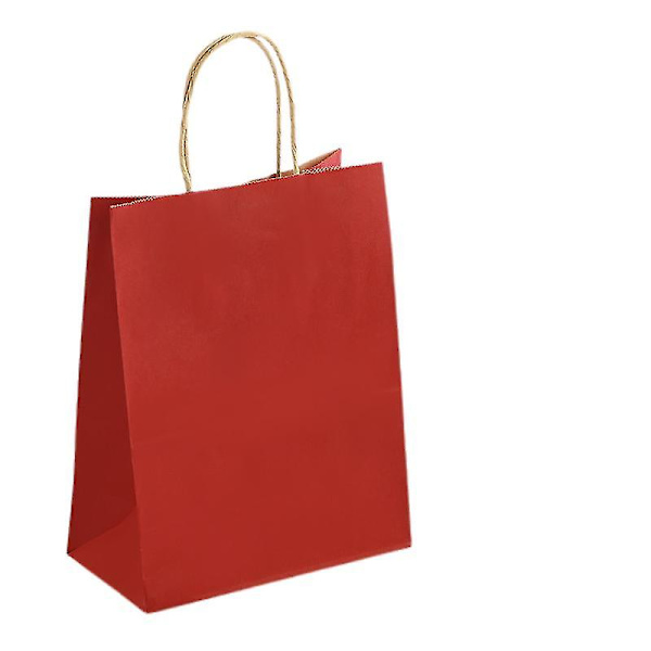 10 stykker gaveposer,papirposer med håndtak,papirposer til jul bryllup bursdagsfest stor (25 12 33cm)