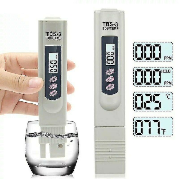 Tds Meter Håndholdt Tds-3 Ppm Digital Water Quality Pen Tester R.o Pure Osmose