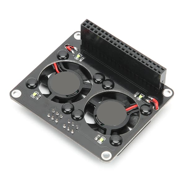 Raspberry Pi kylfläkt med dubbla LED-ljus - Expansionsbräda för kylfläns