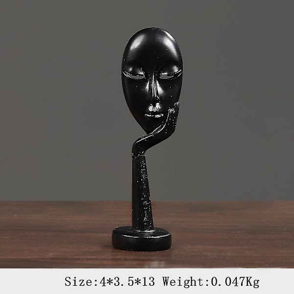 Sindax Thinker Skulpturer Figurer Abstrakt figur Skulptur Figur Resin Håndlavet statue Hjem dekoration Desktop Ornamenter black      D