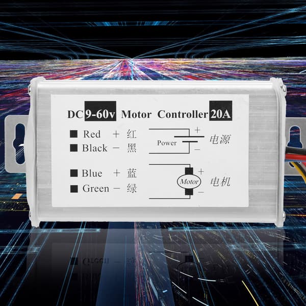 PWM DC Motor Controller Steglös Motorvarvtalsreglering Modul DC9~60V 20A Framåt Bakåt Rotation