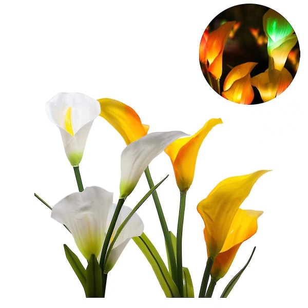 Jordplugglampe Solar Vann Taro Lily Lampe Fargerik Led Simuleringslampe Lanterne Utendørsdekorasjon Plenlampe Plug-in hagelampe