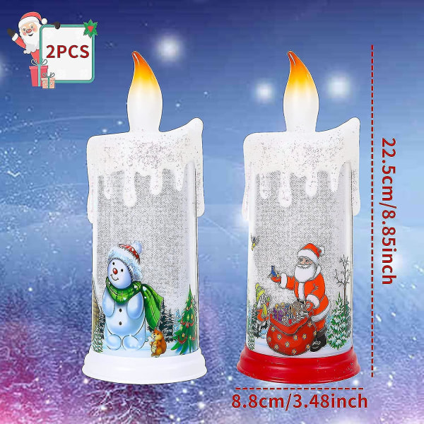 2stk Julebatteri Drift Led Candle Santa Claus Santa Claus