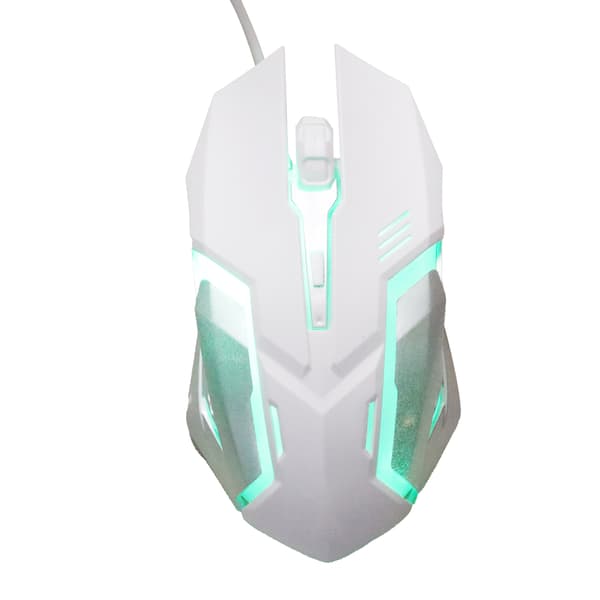 Lysende Optisk USB Kablet Gaming Kontor Business Computer Mus Hvid