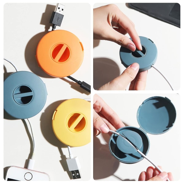 4 kpl kaapelinkelaimet, tyhjä kela, kompakti kaapelinhallintakela, sisäänvedettävä case organizer USB -kaapelille