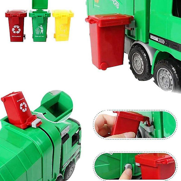 Hhcx-toy Vehicles Garbage Truck&#39;s Trash Cans, 3 Pack Toy Garbage Truck Replacement Parts, Simulated Trash Can