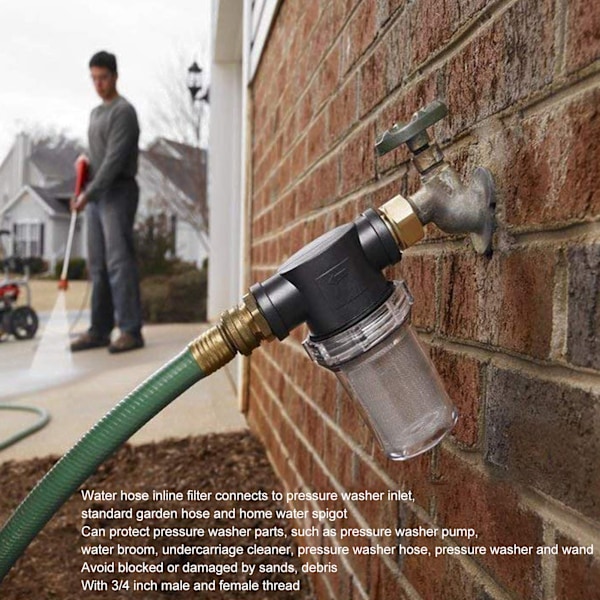 Inline sedimentfilter for høytrykksspyler og vannfiltreringssystem for hele huset