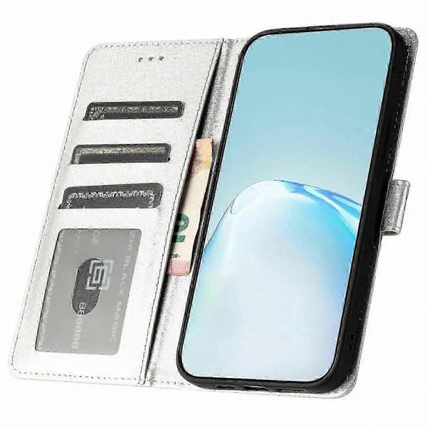 Magnetisk lukning lyse lilla pung etui i kunstlæder til Galaxy A36 5G Silver