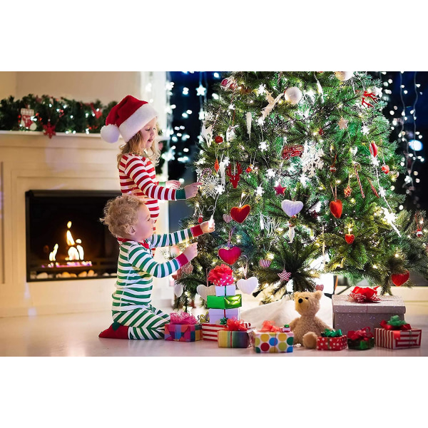 80 Led Christmas Snowflake String Lights hängande dekorationer