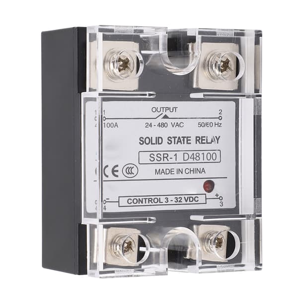 DC till AC Solid State Relä 100A Anti Elektromagnetisk Intereferens SSR Modul Gatubelysning 24-480VAC