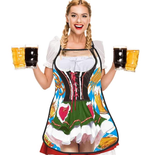 Oktoberfest-inspireret grillforklæde til mænd, bayersk stil, sjovt forklæde til ølfester, grillning, fester, unikt bayersk design