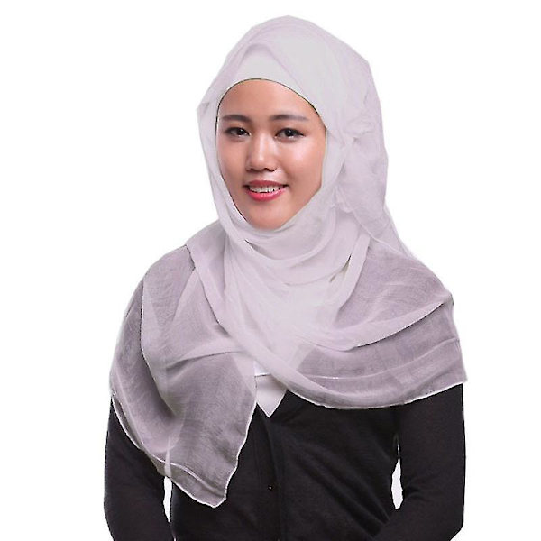 Kvinder Islamisk Muslim Hijab Tørklæde Blødt Sjal Dubai Full Cover Wrap Tørklæde Tørklæder Beige