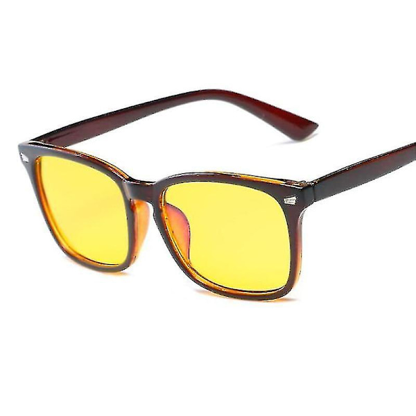 Anti Blue Light Computer Eye Glasses Frame Brown-496