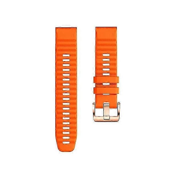 Garmin Fenix 7S/6S Pro/5S Plus/Instinct 2S Kompatible Urremme - 20mm Rosaguldstribet Silikonerem Orange
