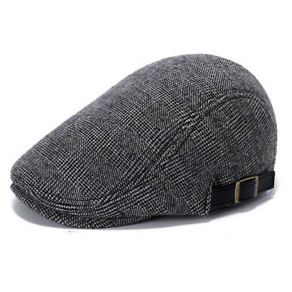 Uld uldhue herre baret efterår og vinter ny hat gray plaid One size fits all