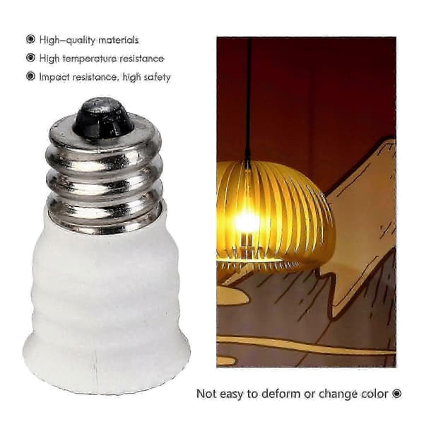 Lampeholderomformer, anti-aldring PBT-materiale, 6 deler E12 til E14, LED-sokkeladapter