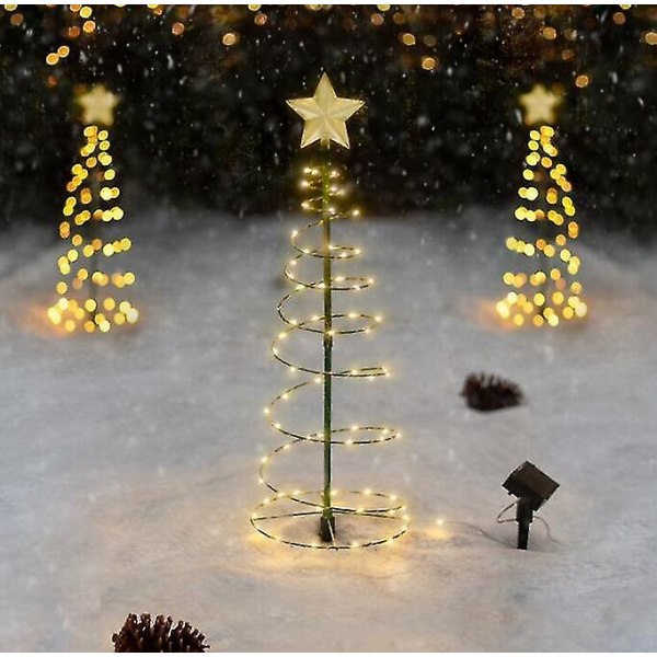 Juletræ Solar Light Xmas Party Plæne Lampe Dekoration Varm Hvid Warm White