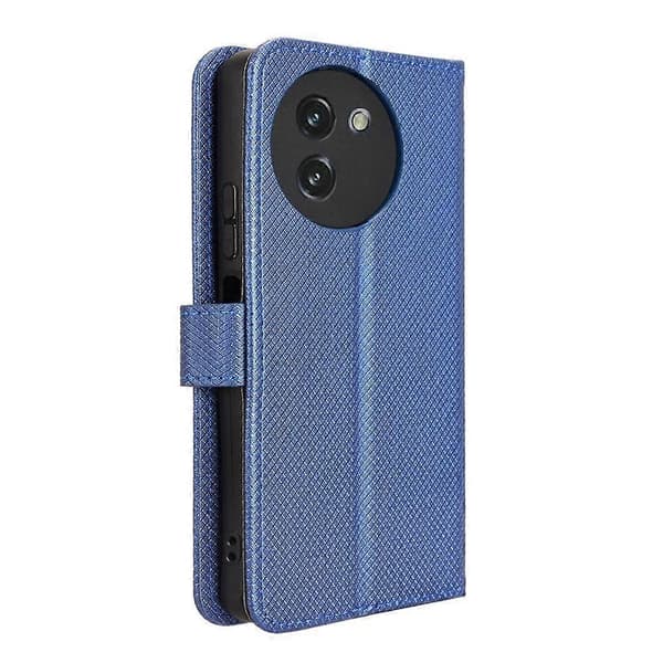【BQ】Mobilskall i lær med diamantstruktur Blå Blue For Doogee Note 59 / Note 59 Pro