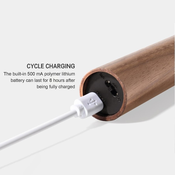 Skab Lys Magnetisk Lysfølsom + Infrarød Sensor Trælampe Led Usb Genopladelig Til Skab Skab Garderobe Walnut
