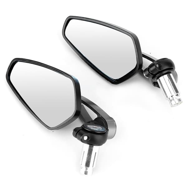 Motorcykel CNC aluminium bakre sidospegelreflektor - Set om 2, Silver