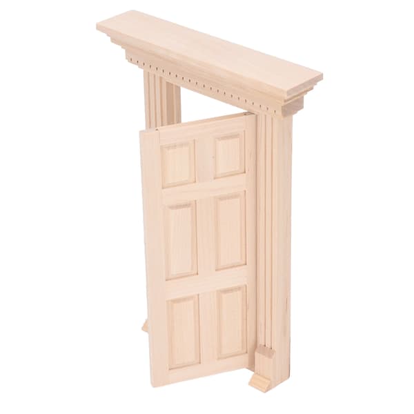 1:12 Dockhus Miniatyr Trä Dörrpanel 6 Ruts Dörrram Omålad Möbel Dockhus Tillbehör