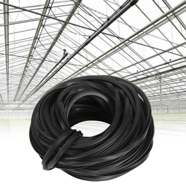 【BQ】Svart gummitetningslist for drivhus 10m 0.2