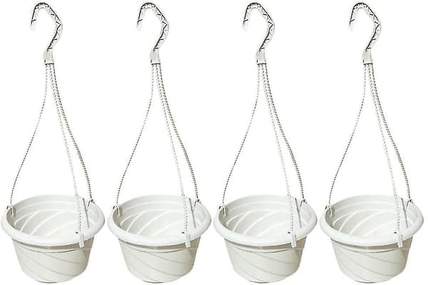 【BQ】4-pack hängande planteringskorg inomhus/utomhus hängande blomma (VIT)