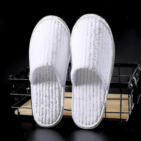 6 Pairs Spa Slippers Guest Slippers Hotel Slippers Dispossible white