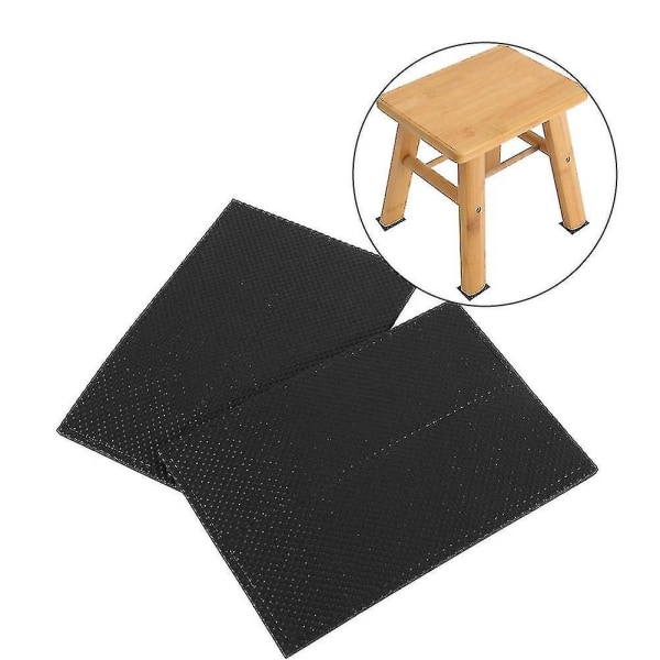 Sklisikker selvklebende gummifotputer Sort Funiture Stolputer Protector Gulvbeskyttere Square 4pcs