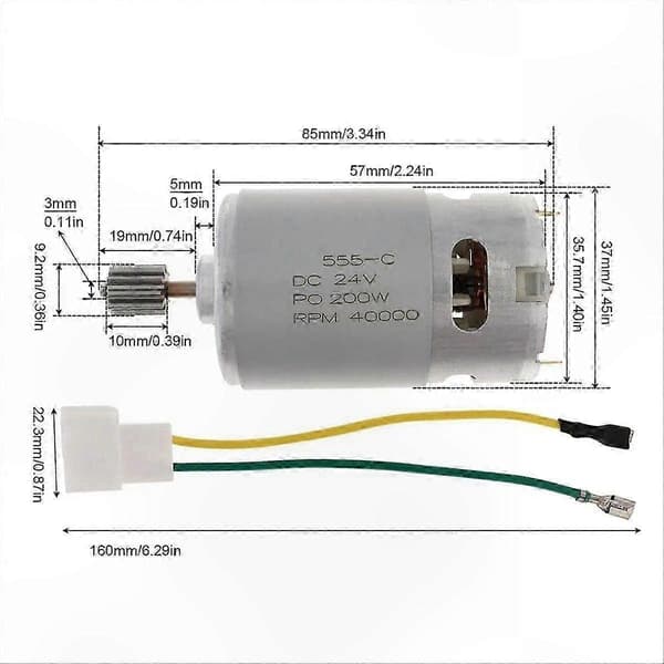 12V DC-motor 12000 varv/min höghastighets elmotor
