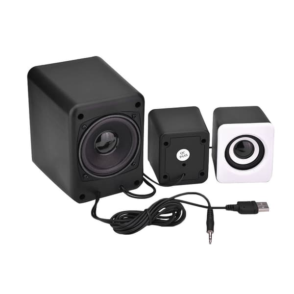 Mini USB 2.1 højttaler subwoofer til telefon bærbar computer (hvid)