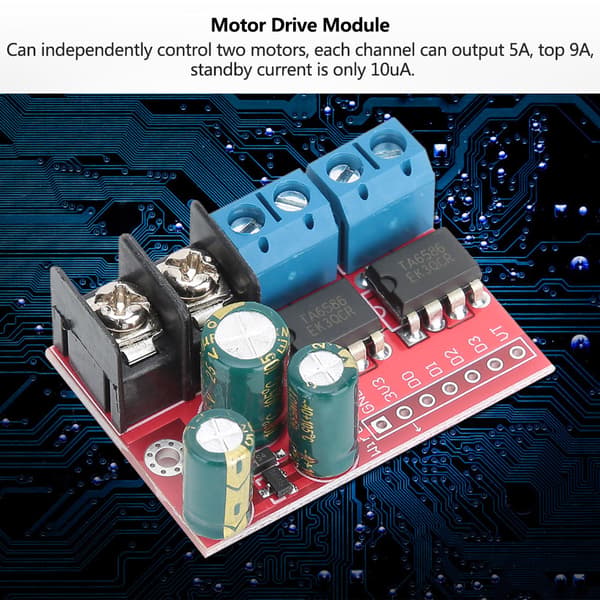 5A DC Motor Drivmodul CW CCW Rotasjon PWM Regulering Dobbel H Bro Modul