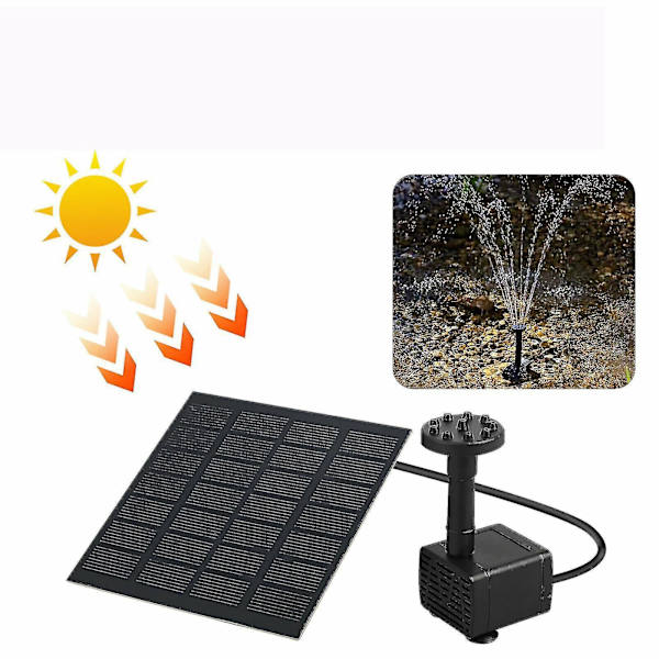 Solar Fountain Vandpumpe Power Panel Fountain Pool Havevanding 200l/t