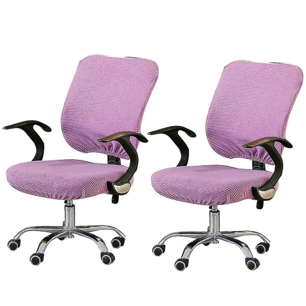 Solid kontordatastoltrekk Spandex delt setetrekk Universalt kontor anti-støv lenestoltrekk 2pcs Purple