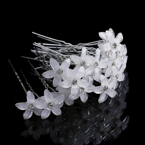 20st brudhårnålar U-formad diamantkristall blomform hårnål