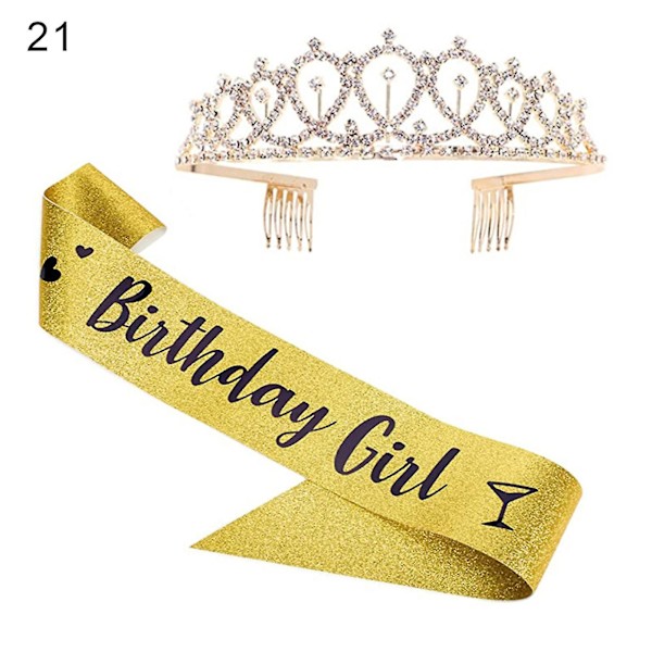 1 Set Shoulder Strap Pretty Hair Accessories Women Queen Crown Party Decoration For Birthday 21