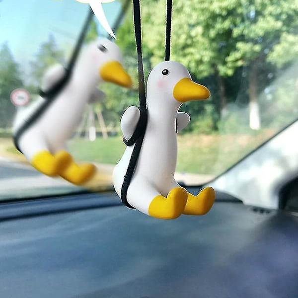 Swing Duck Car Ornament Söt Swing Duck On The Car Backspegelhänge A A